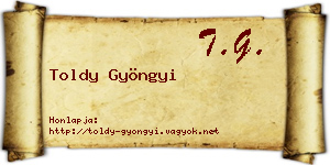 Toldy Gyöngyi névjegykártya